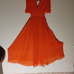 Flying Tomato Vibrant Orange Maxi Dress